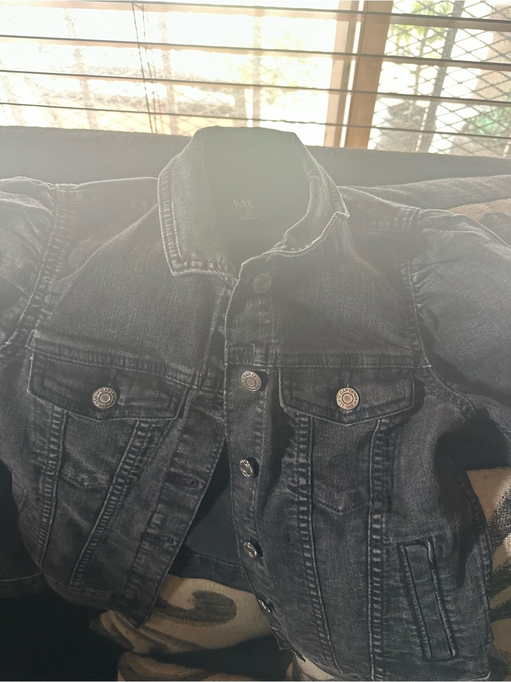 GAP Black Washed Denim Jacket